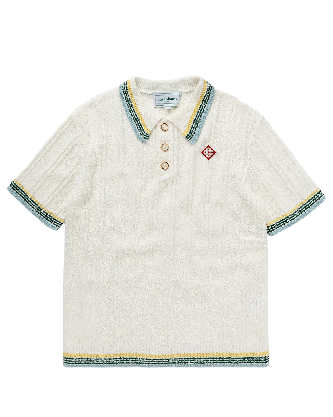 Ribbed Knit Polo Shirt