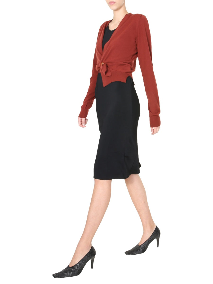 V-Neck Button-Front Cardigan with Cashmere Blend