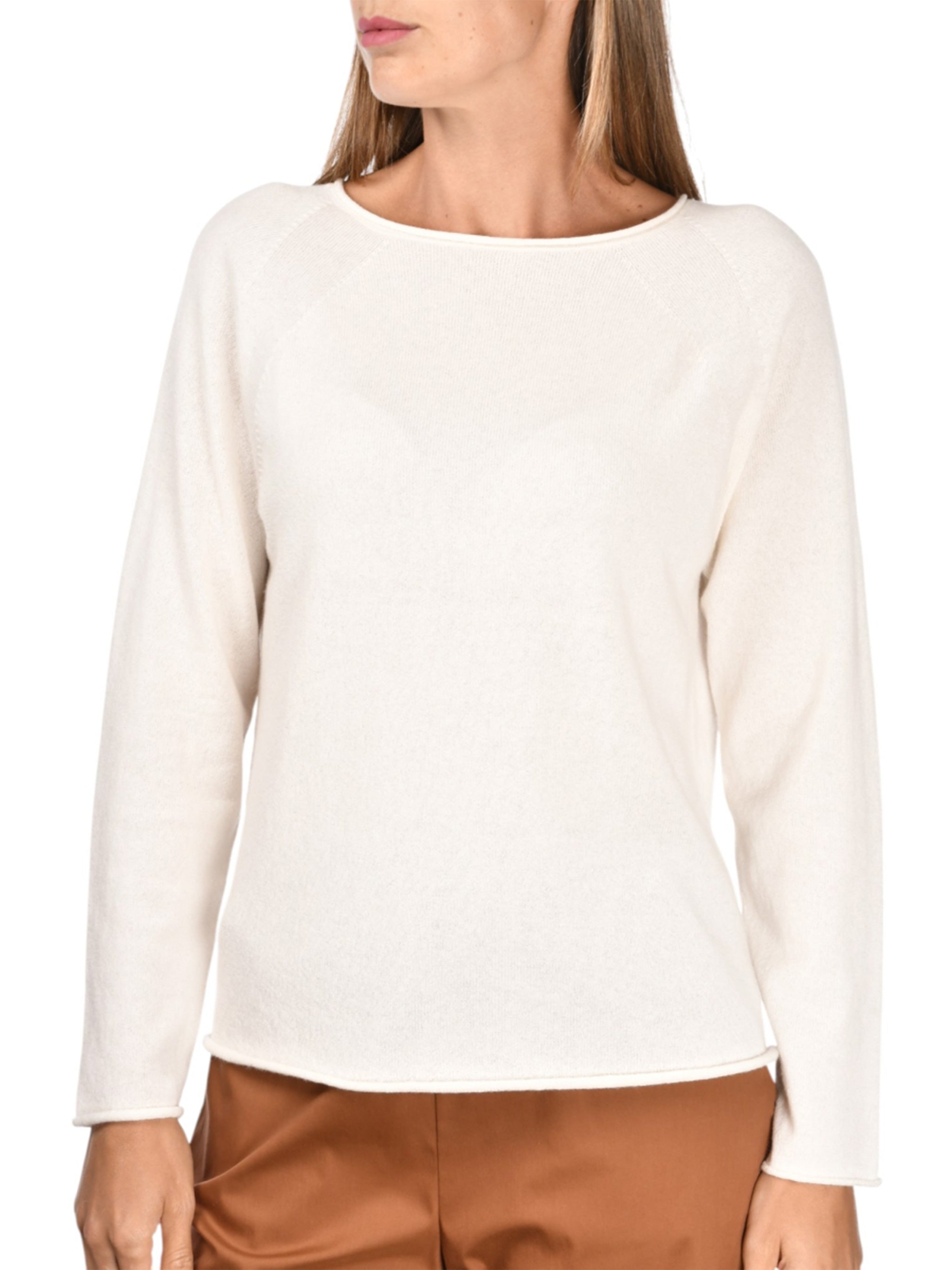 Black Wide Neck Cashmere Top