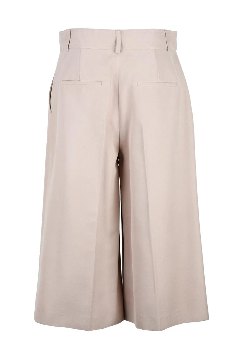 Silk Bermuda Shorts - Beige