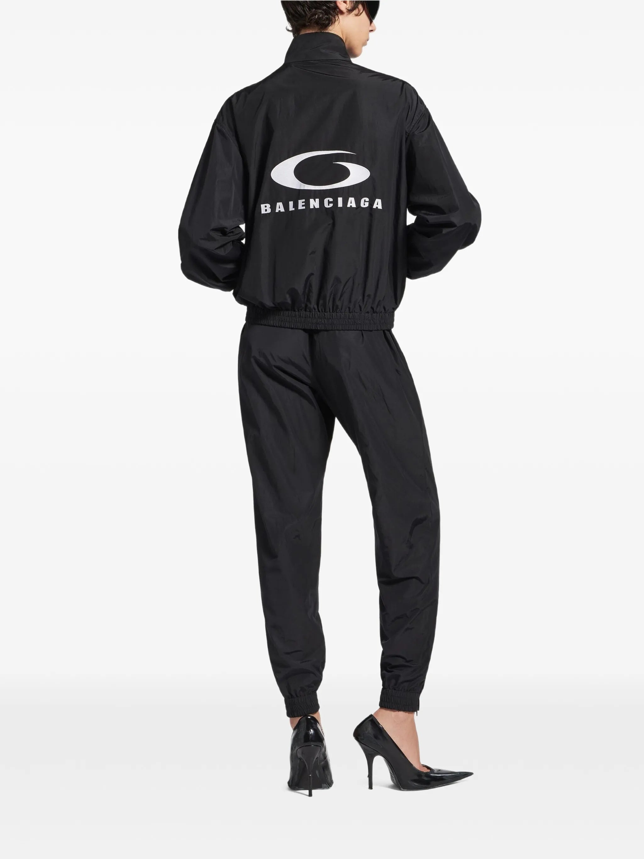 Black Tracksuit Cropped Boxy Jacket