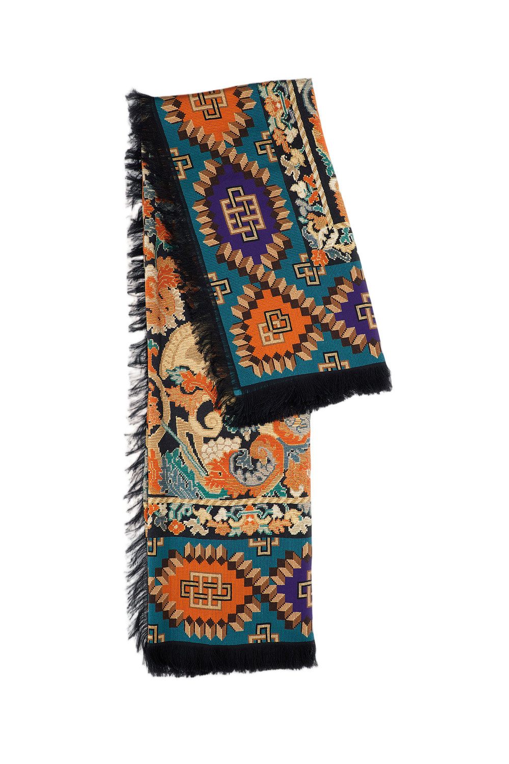 Vibrant Multicolour Scarf with Intricate Pattern