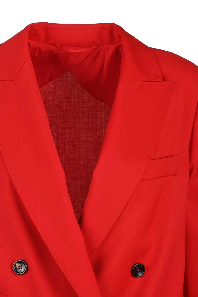 Nebbie Double-Breasted Jacket - Red