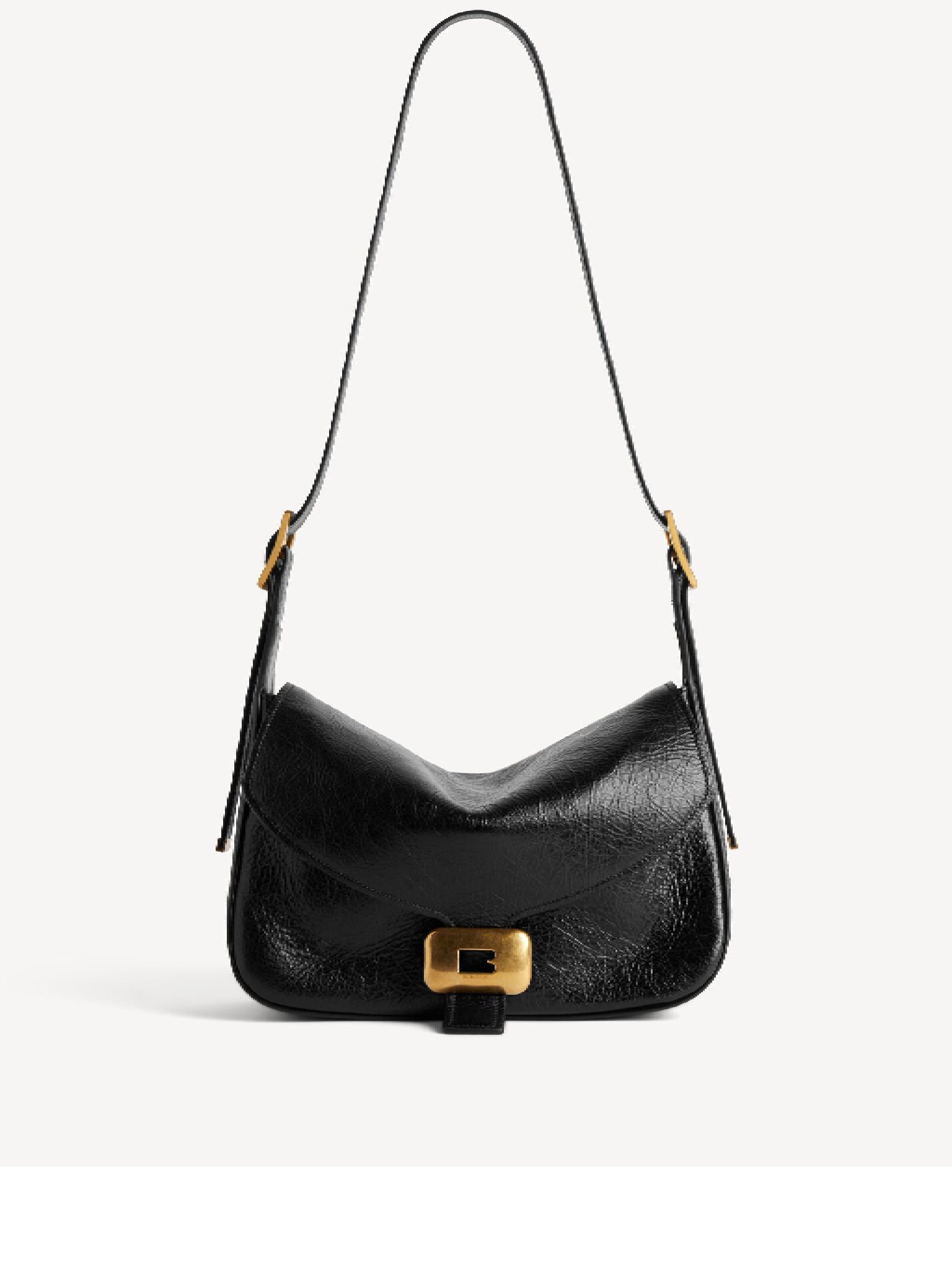 Black Clicca Structured Slouchy Leather Bag