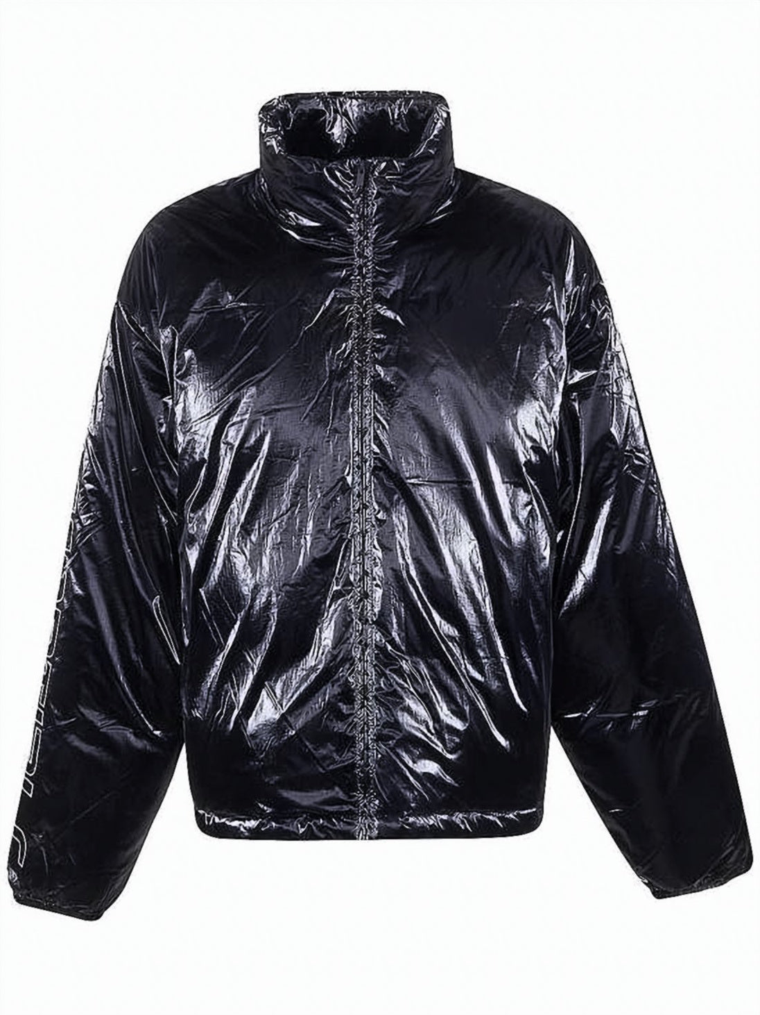 Glossy High-Collar Padded Jacket