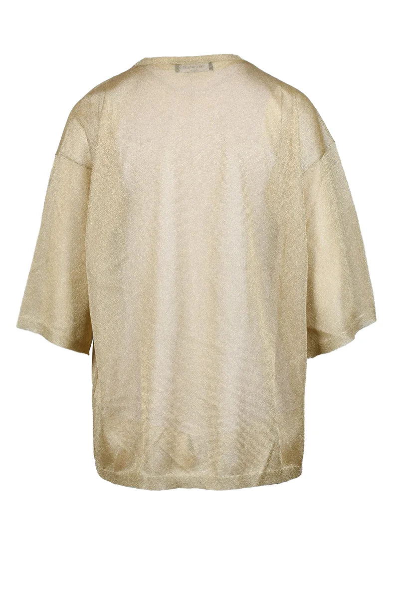 Metallic Effect T-Shirt with Boxy Silhouette