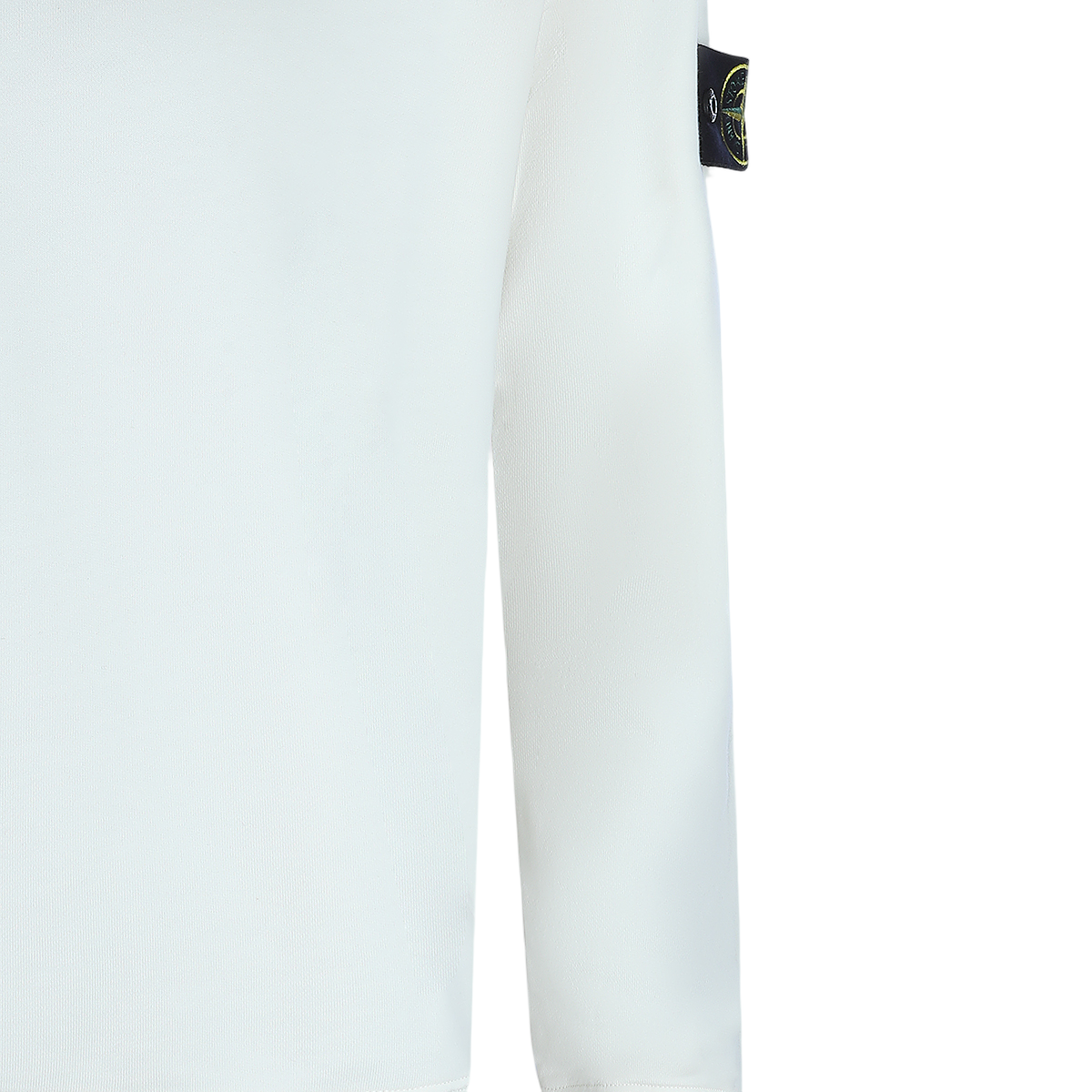 White Crewneck Sweater with Ribbed Details