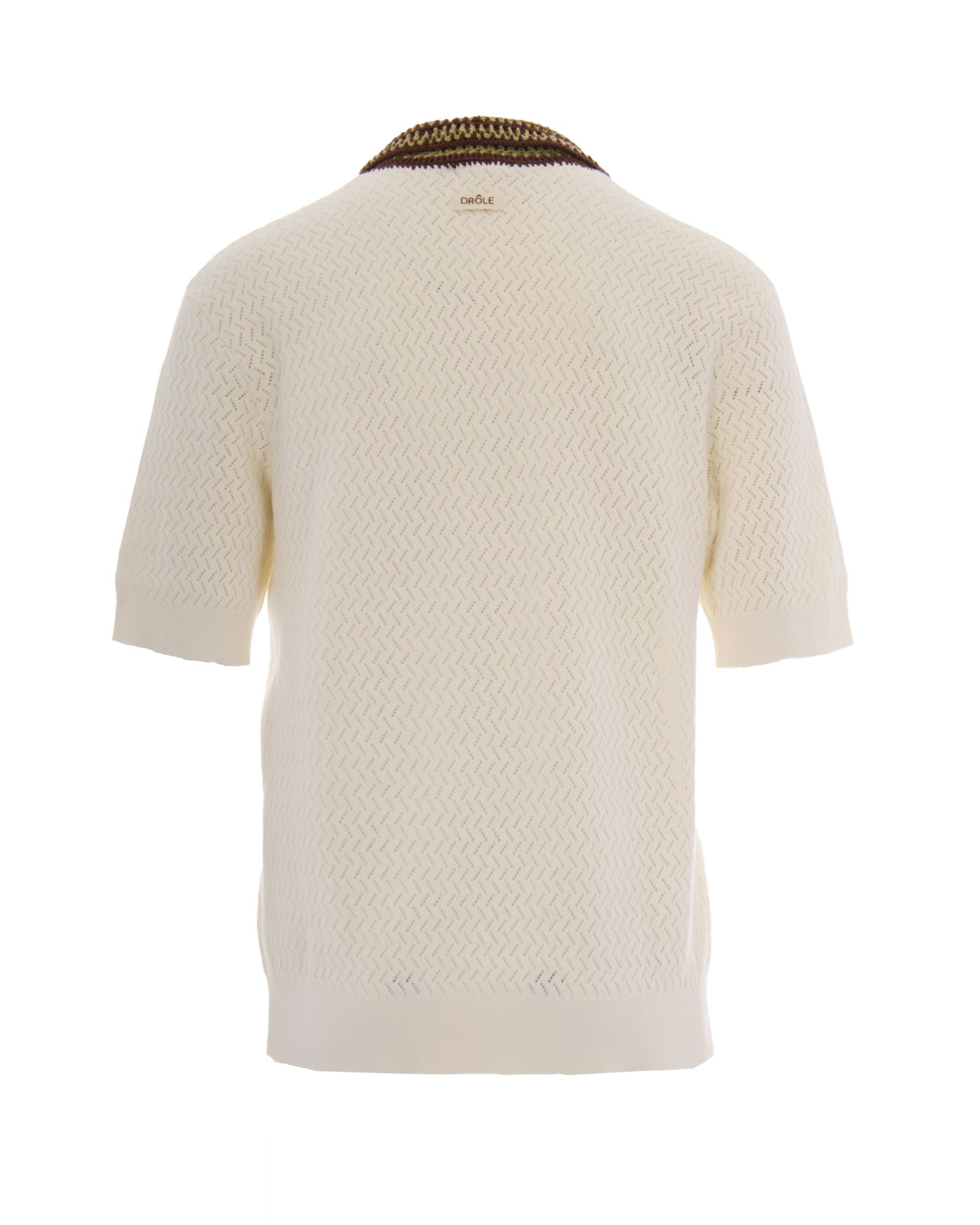 Off White Miroir Maille Ajouré Polo Shirt
