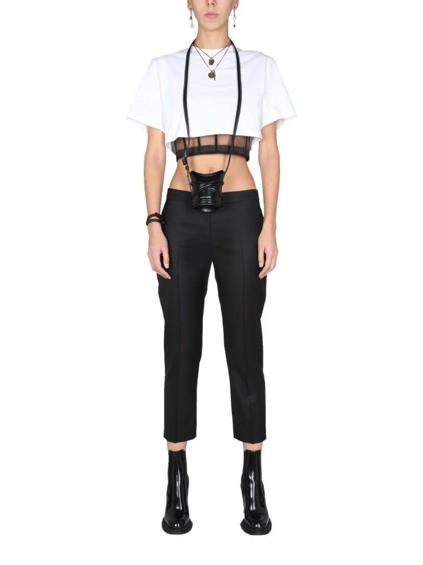 Tailored Cropped Trousers With Hidden Closure