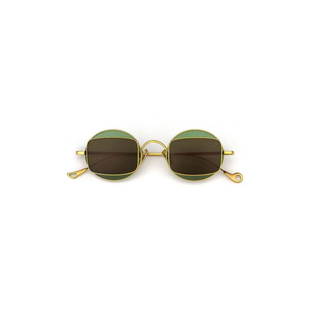 Smooth C.4-8 Geometric Gold Finish Sunglasses with Rounded Square Lenses