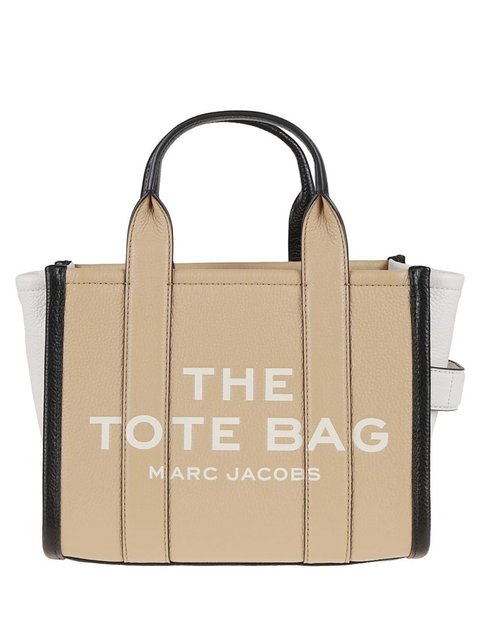 Two-Tone Leather Tote With Structured Silhouette