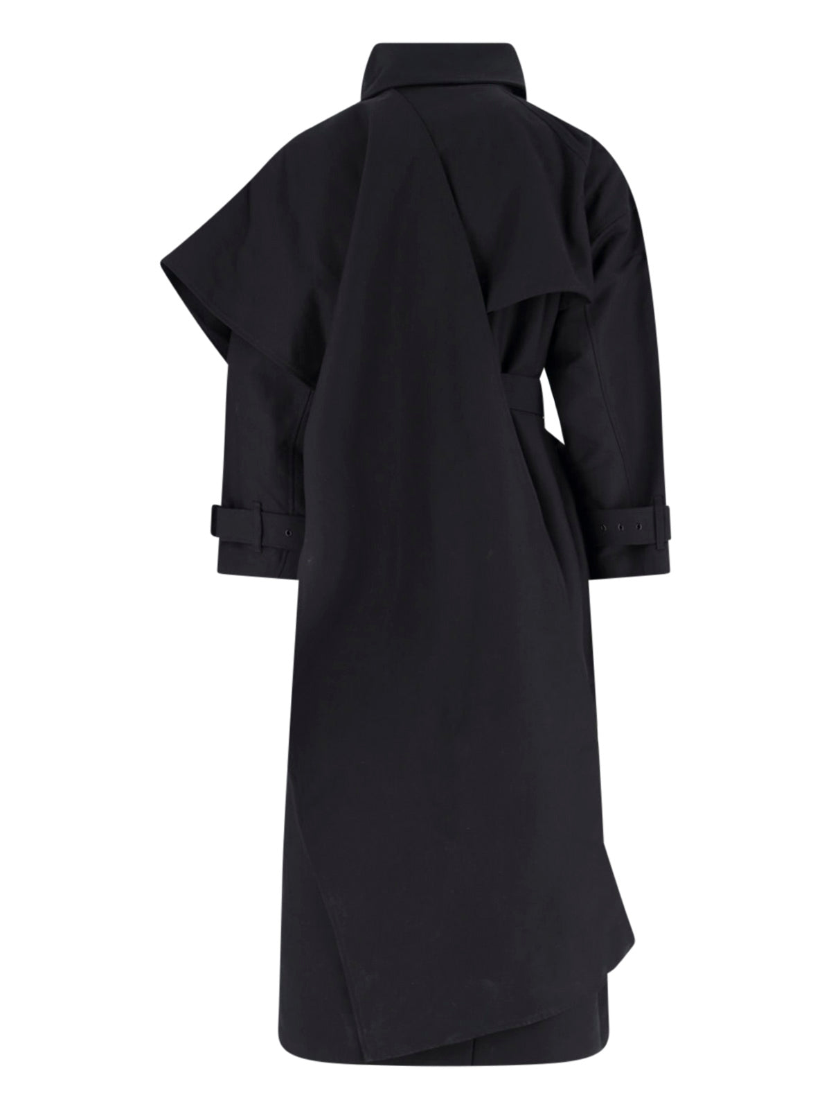 Black Asymmetrical Cape Overlay Jacket