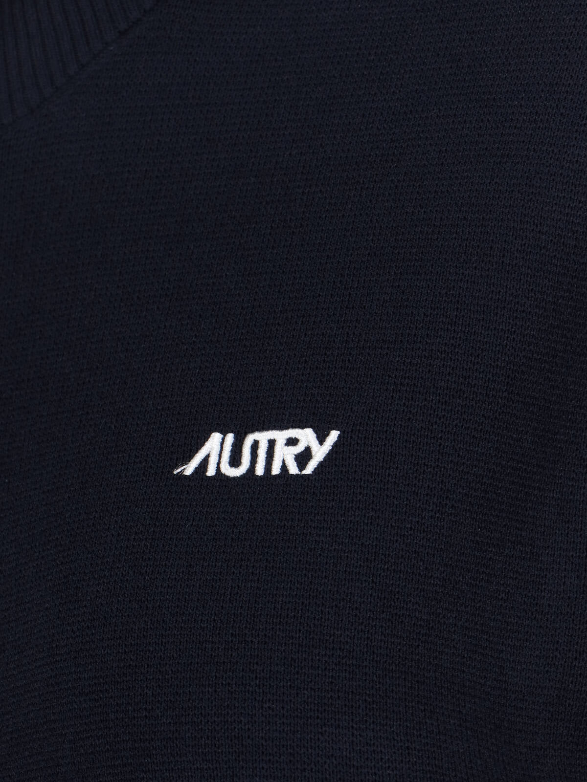 Navy Viscose Blend Zip Sweatshirt
