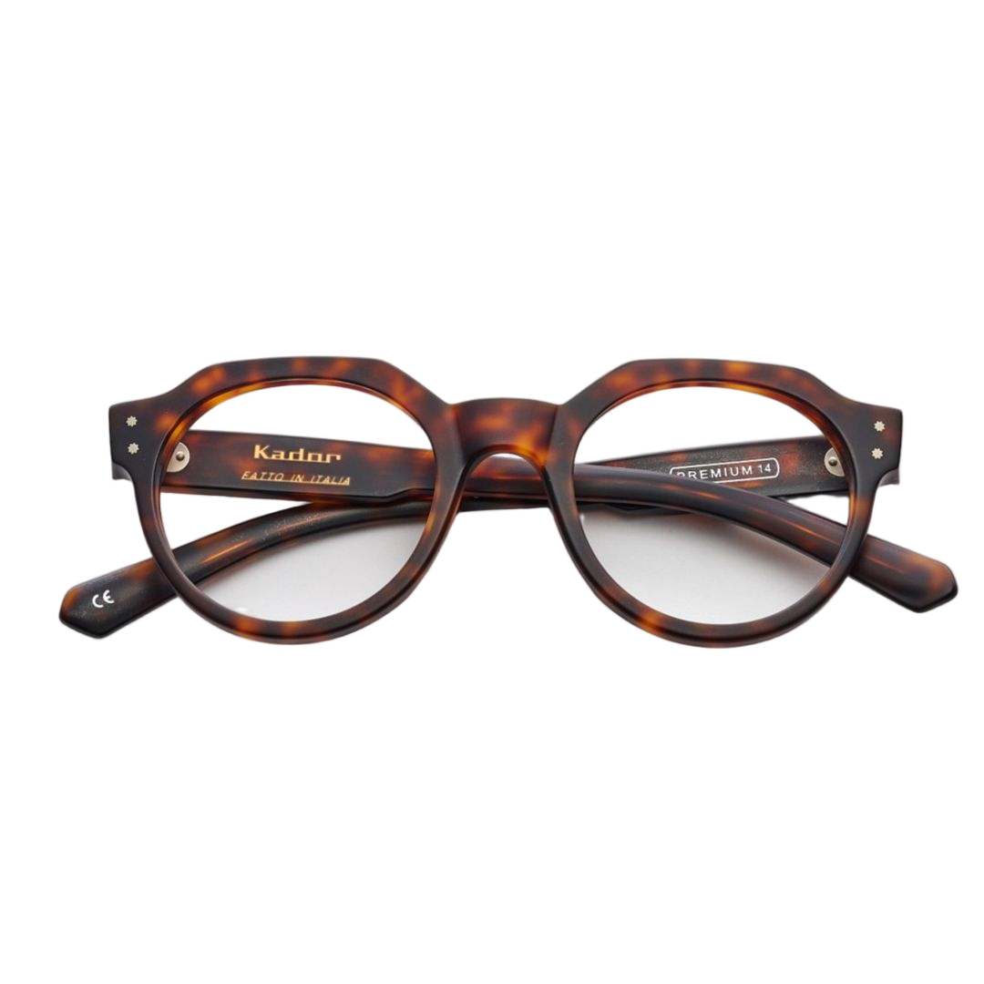 Premium 14 Bold Round Frame Sunglasses with Angular Bridge