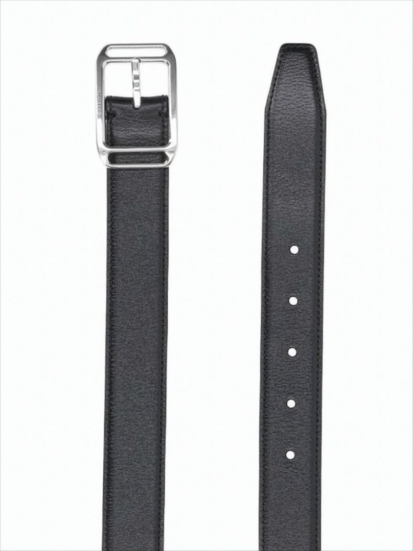 Polished Black Calf Leather Belt