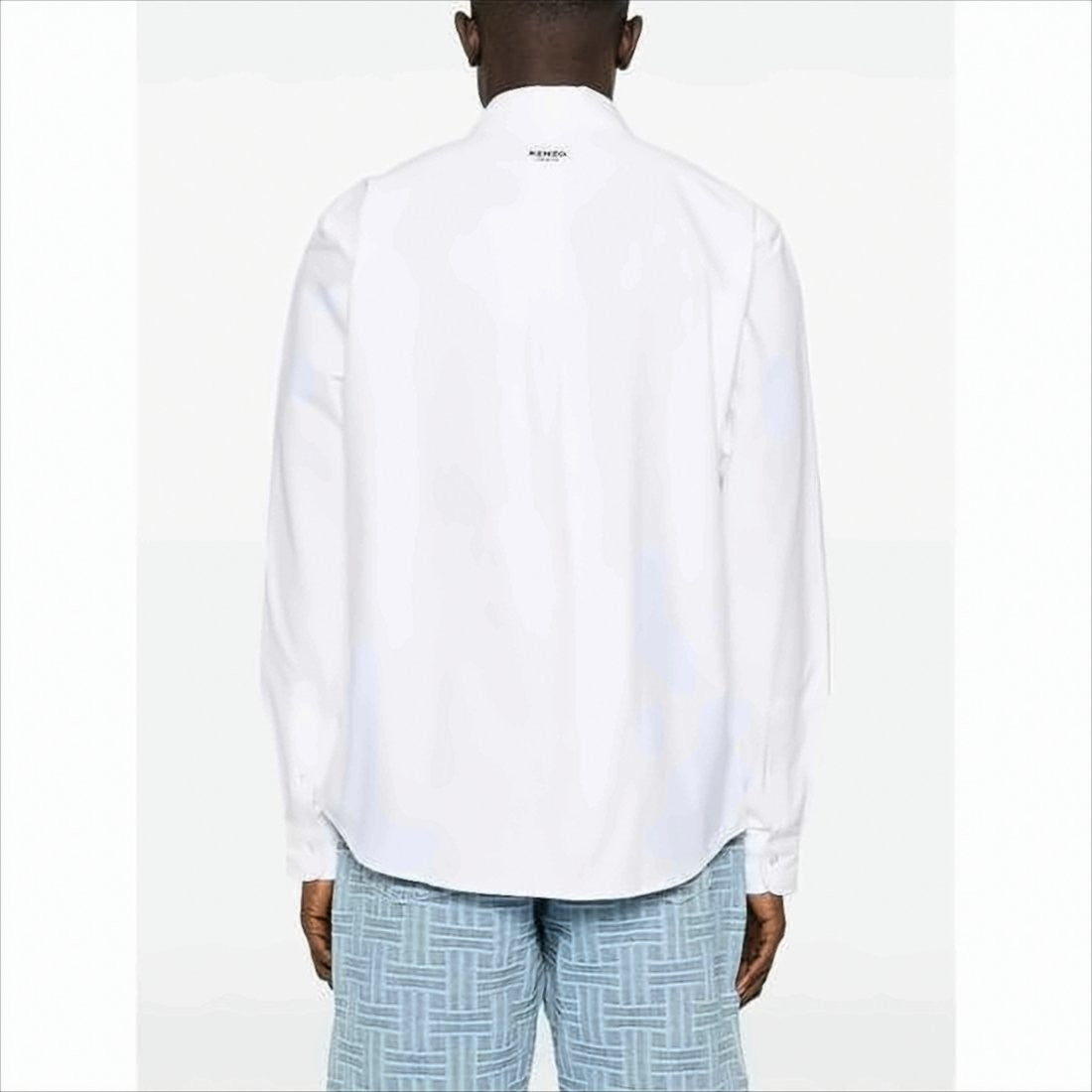 Long-Sleeve White Shirt with Button-Down Collar