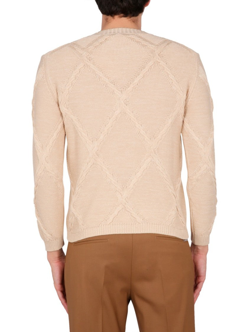 Cotton Cable Stitch Crew Neck Sweater