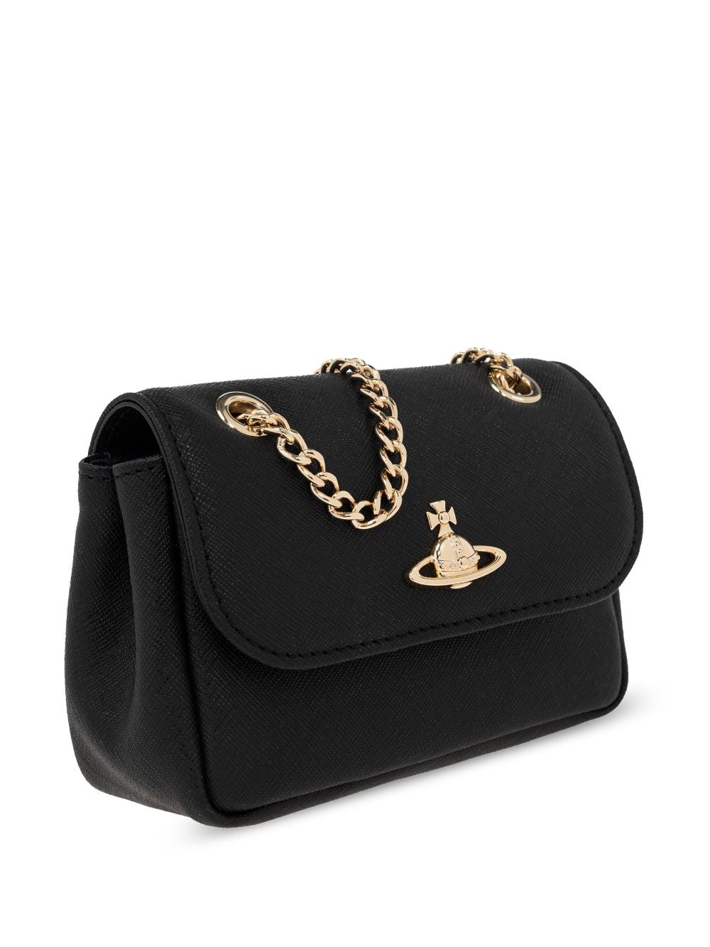 Black Calf Leather Orb Plaque Wallet