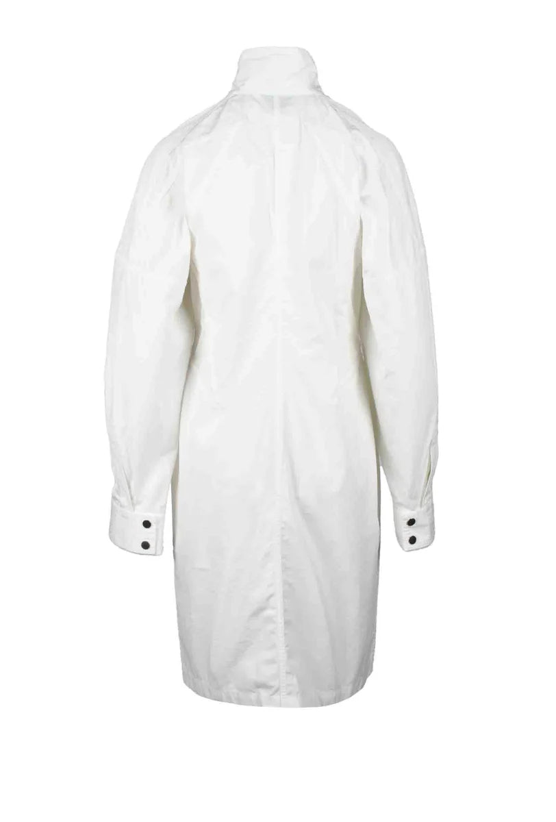 Cotton Viscose Shirt Dress - White