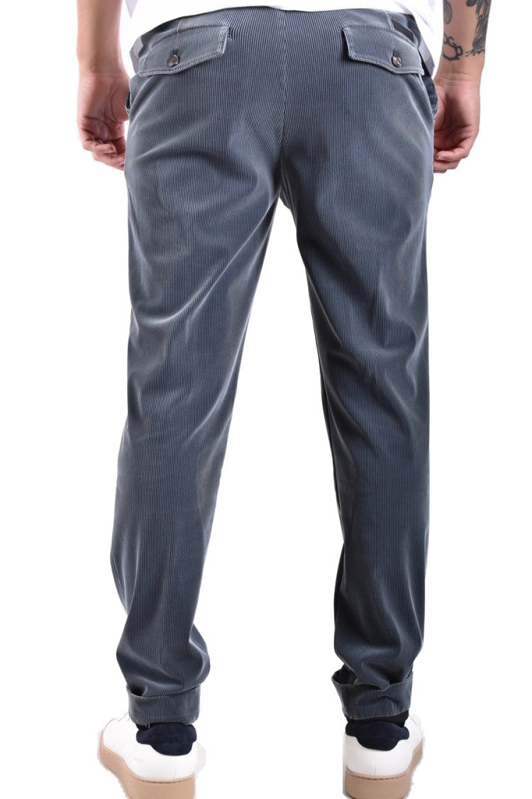 Tailored Grey Trousers With Subtle Pinstripe Design