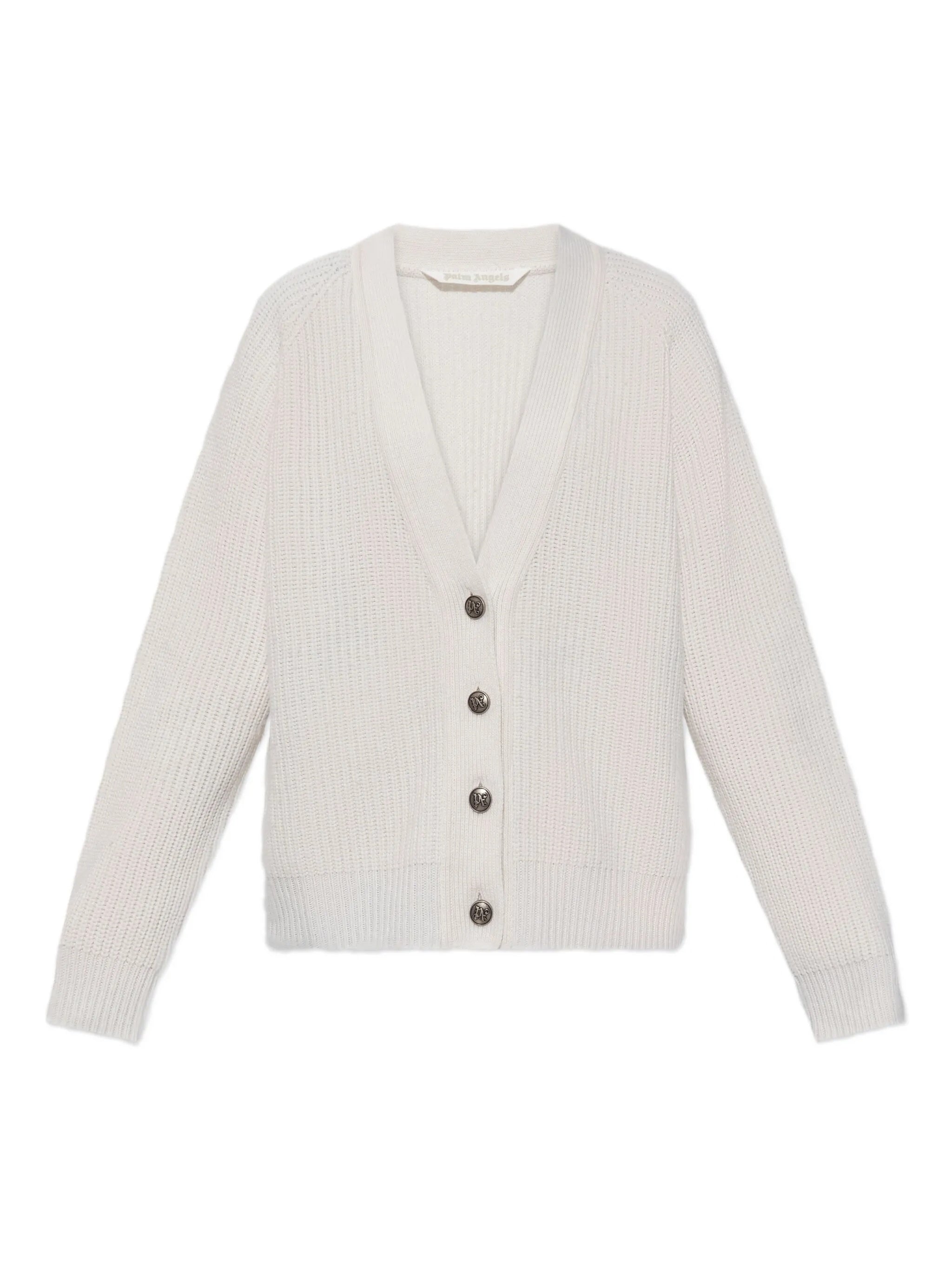 Pink Ribbed Knit Viscose Blend Cardigan