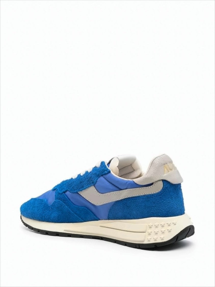Vibrant Blue Suede and Nylon Sneakers with Textured Sole