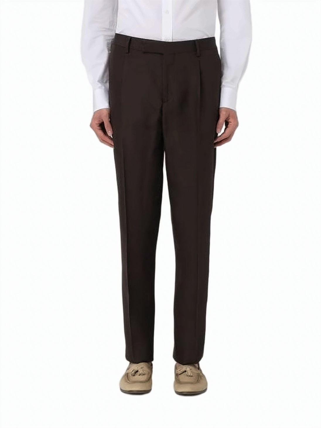Tailored Suit Pants with Classic Waistband and Elegant Sheen