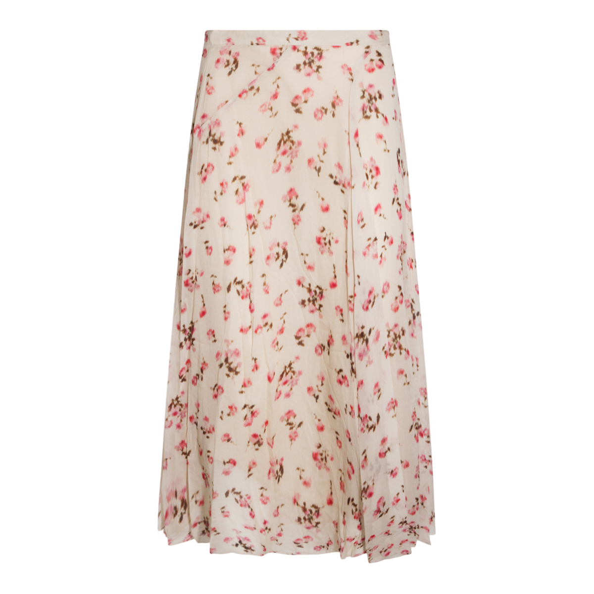 Straight Silhouette Beige Skirt