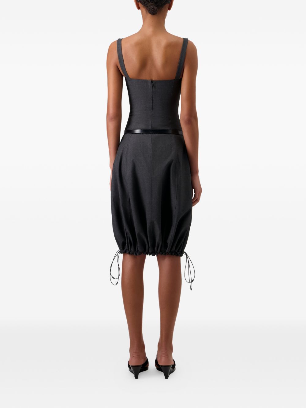 White Fitted Bodice Bubble Hem Dress