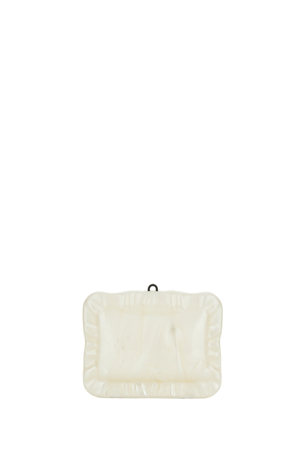 Pearl-Embellished Pillow-Shaped Shoulder Bag
