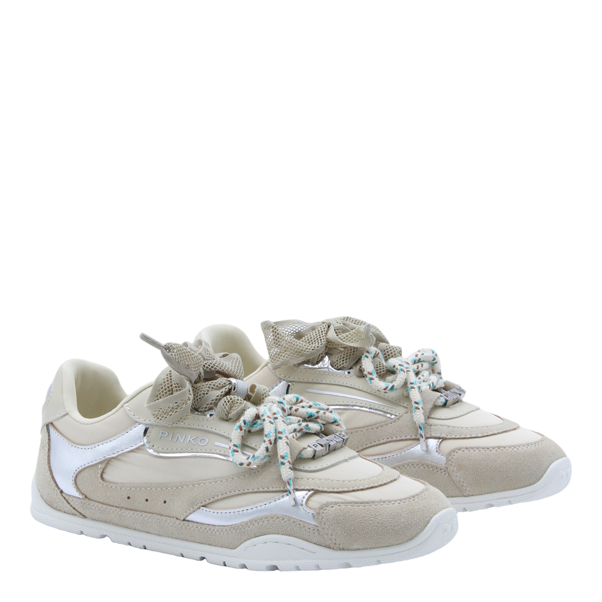 Sporty Sneakers With Suede And Smooth Textures