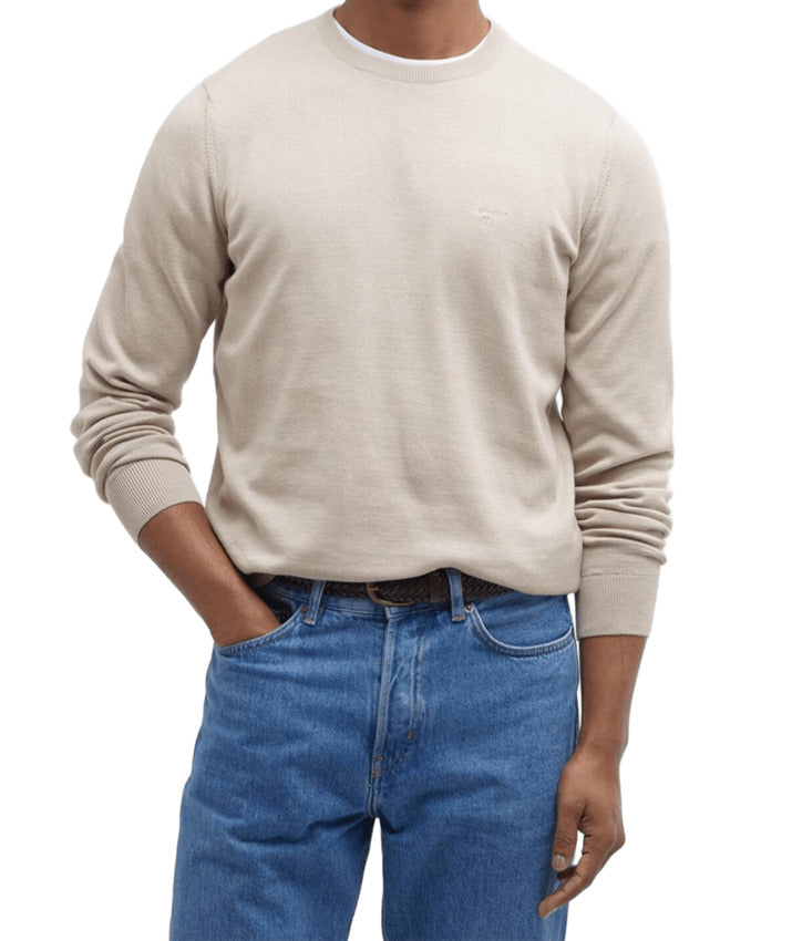Tailored Pima Cotton Sweater With Brand Embroidery
