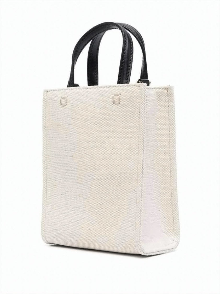 Structured Beige Tote Bag with Bold Accents