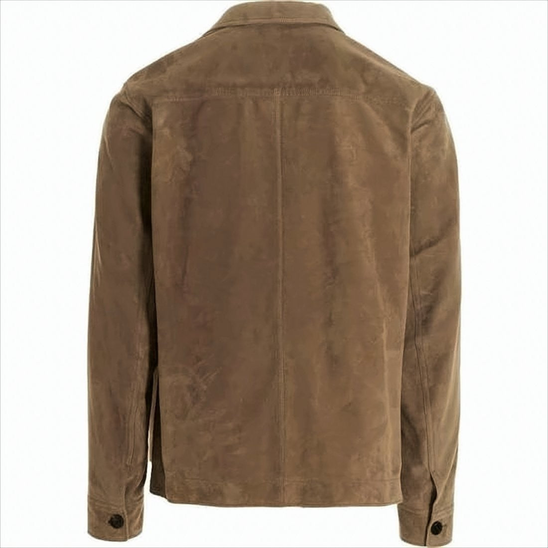Suede Lamb Leather Jacket with Classic Collar