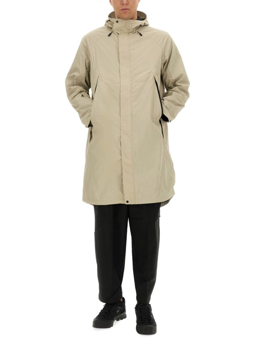 Elongated Nylon Parka With Hood