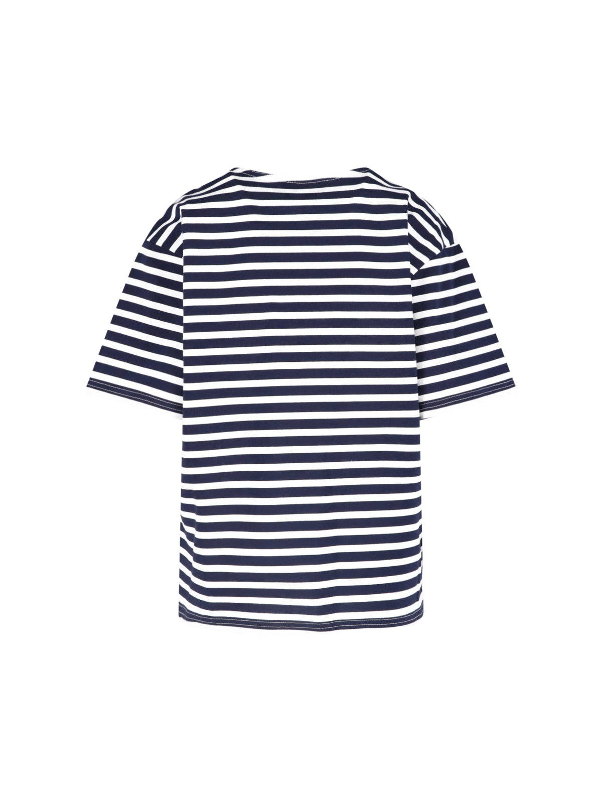 Navy Horizontal Striped Cotton T-Shirt