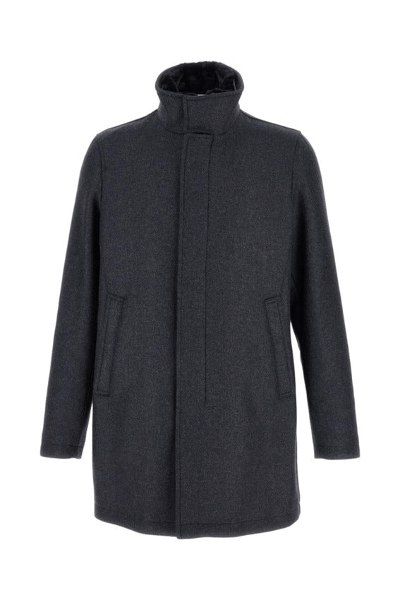 Straight-Cut Coat with Removable Faux Fur Collar