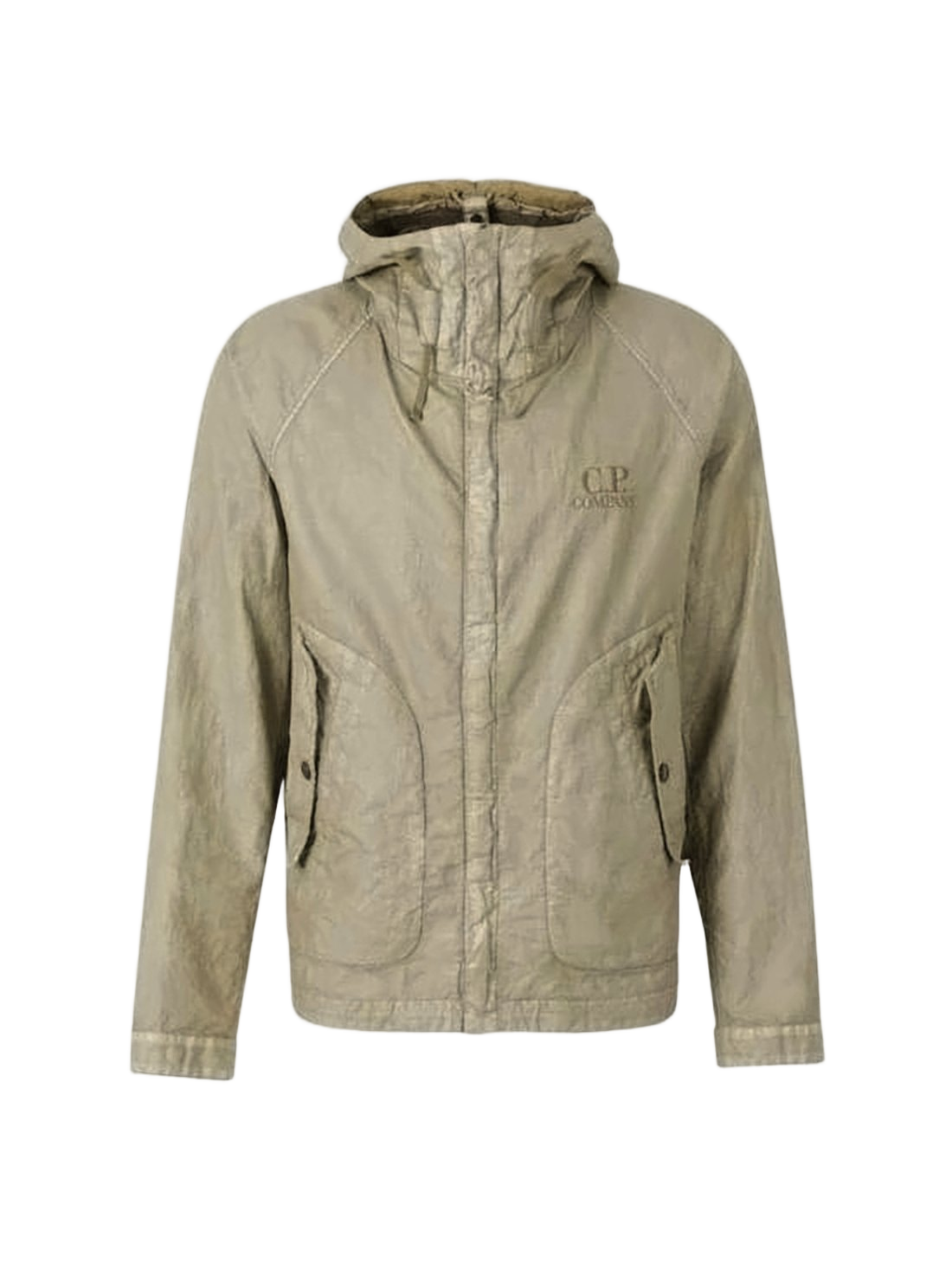 Hooded Linen Jacket with Textured Finish