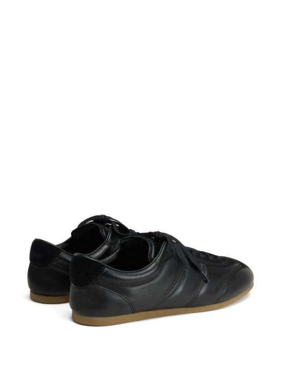 Low-Profile Leather Sneakers With Nylon Accents