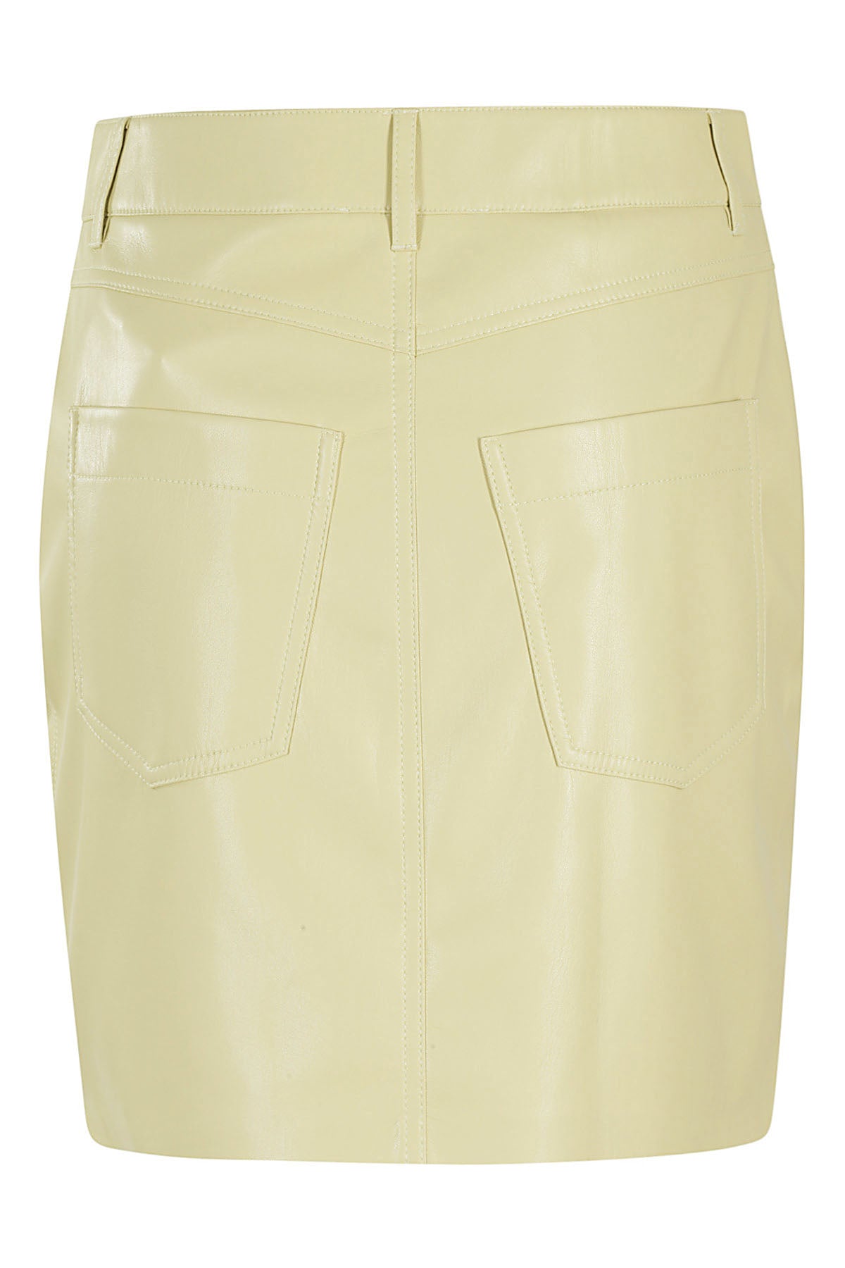 Yellow Miray Faux Leather Skirt