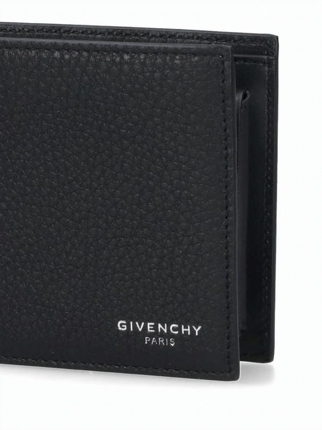 Textured Calf Leather Bifold Wallet with Lambskin Lining
