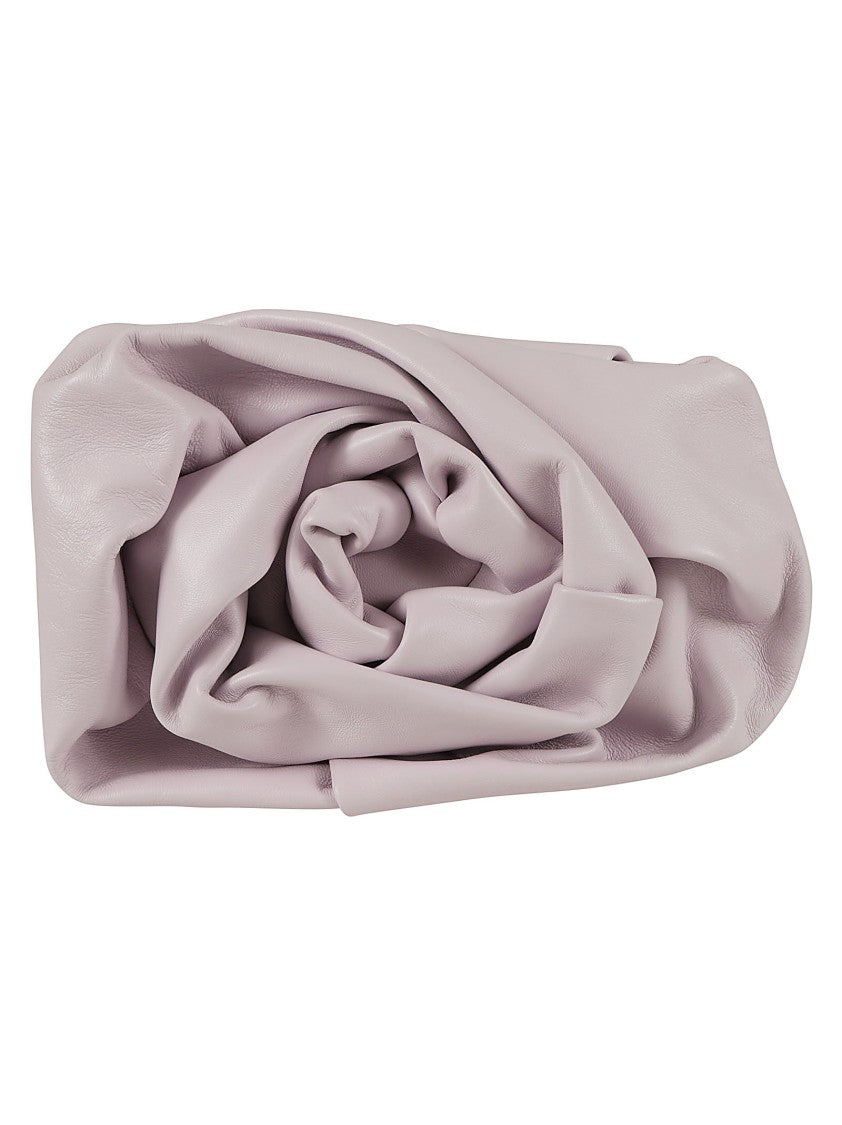Sculptural Lamb Leather Bag With Textured Folds