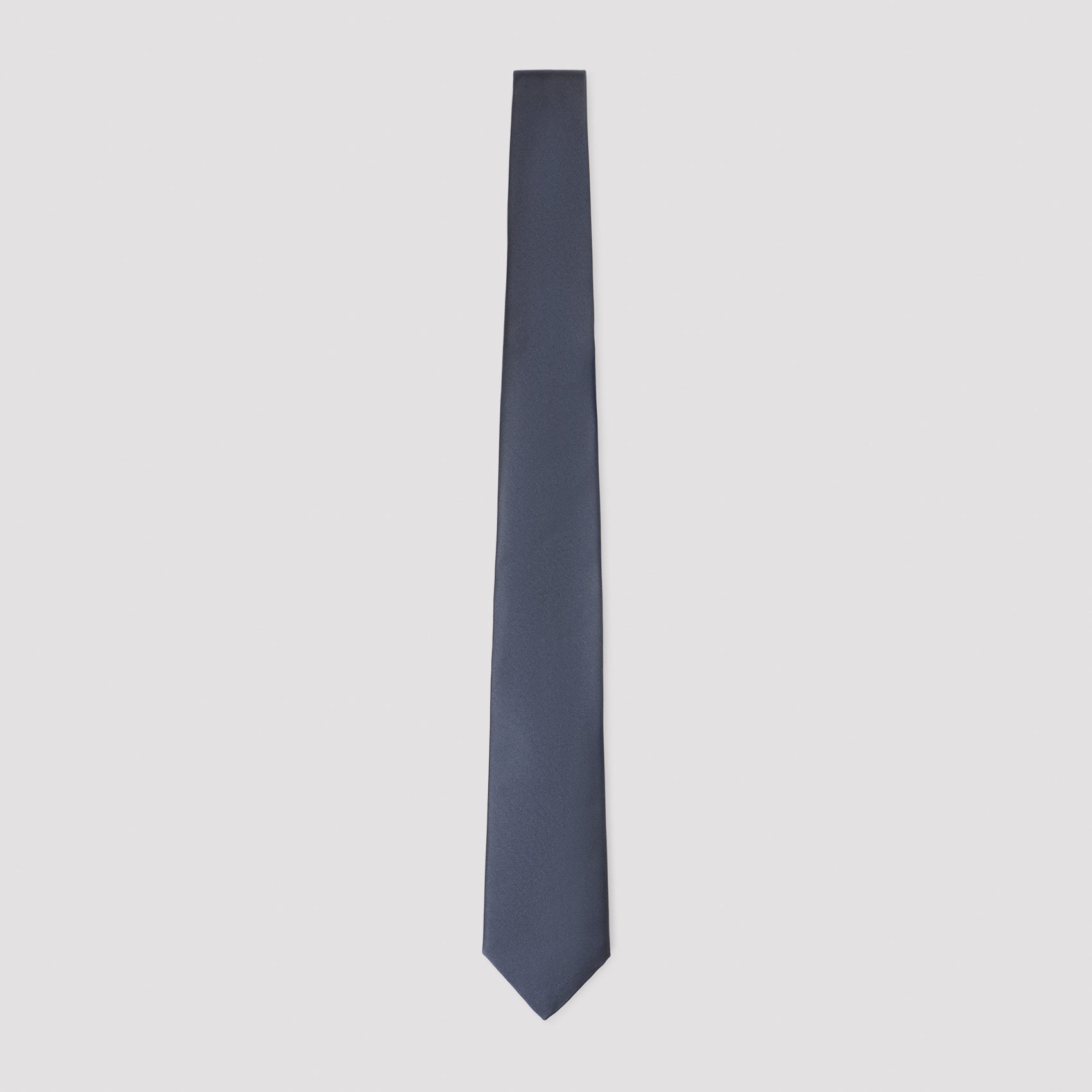 Solid Blue Silk Tie with Classic Pointed Tip
