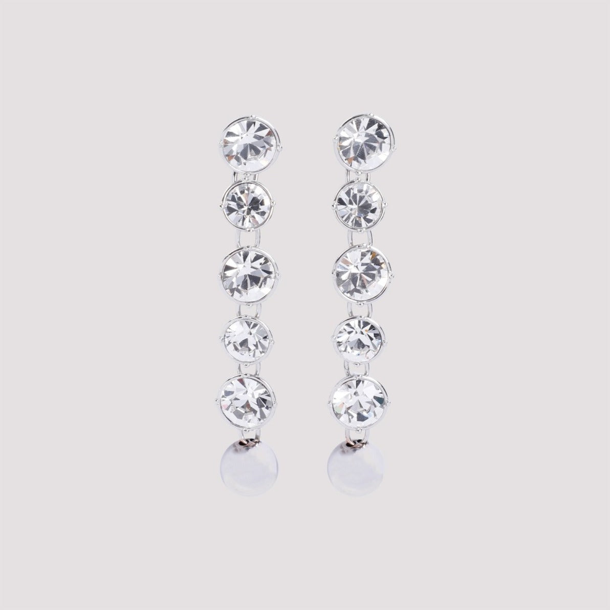 Long Diamond Silver Brass Earrings