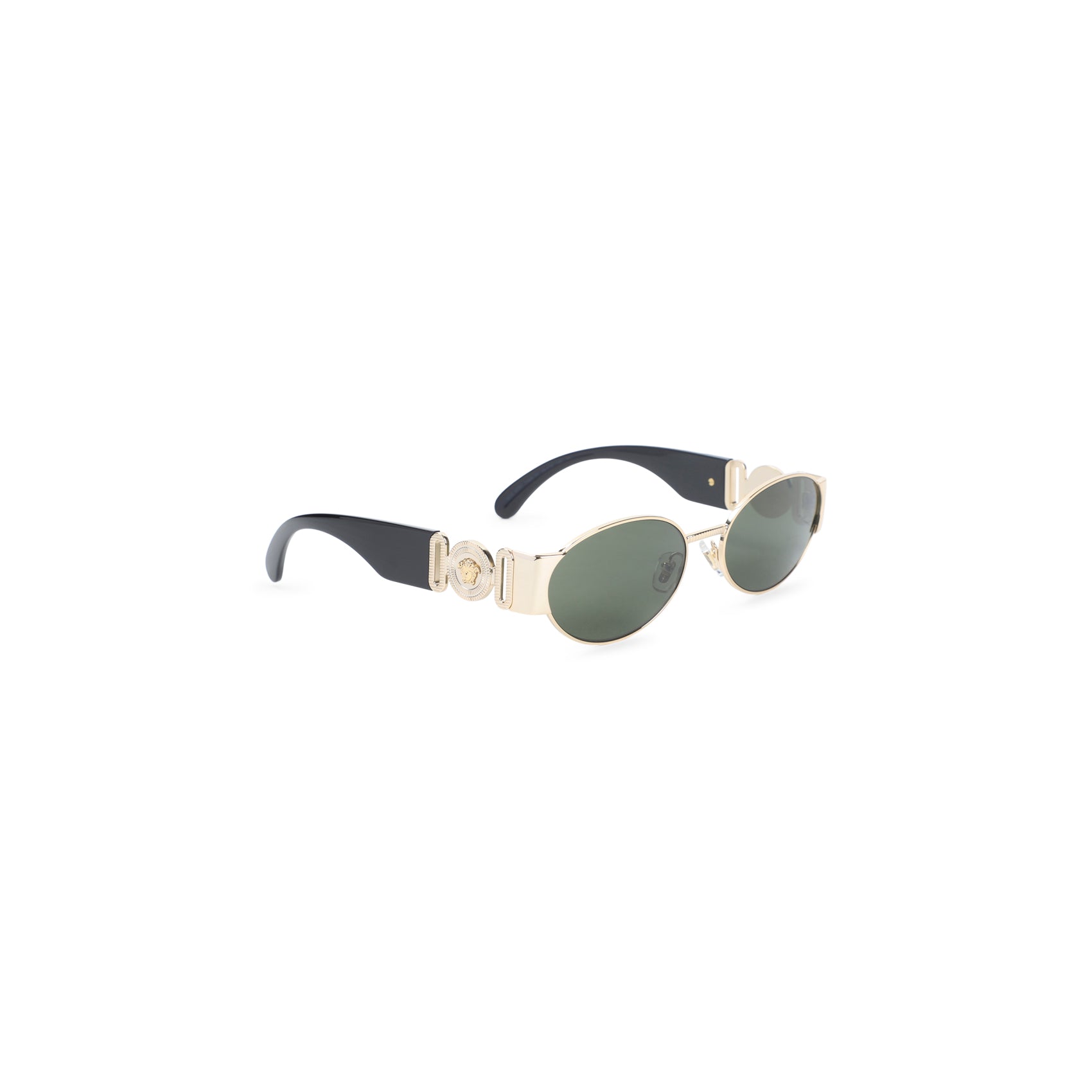 Oval Sunglasses with Gold-Tone Frame
