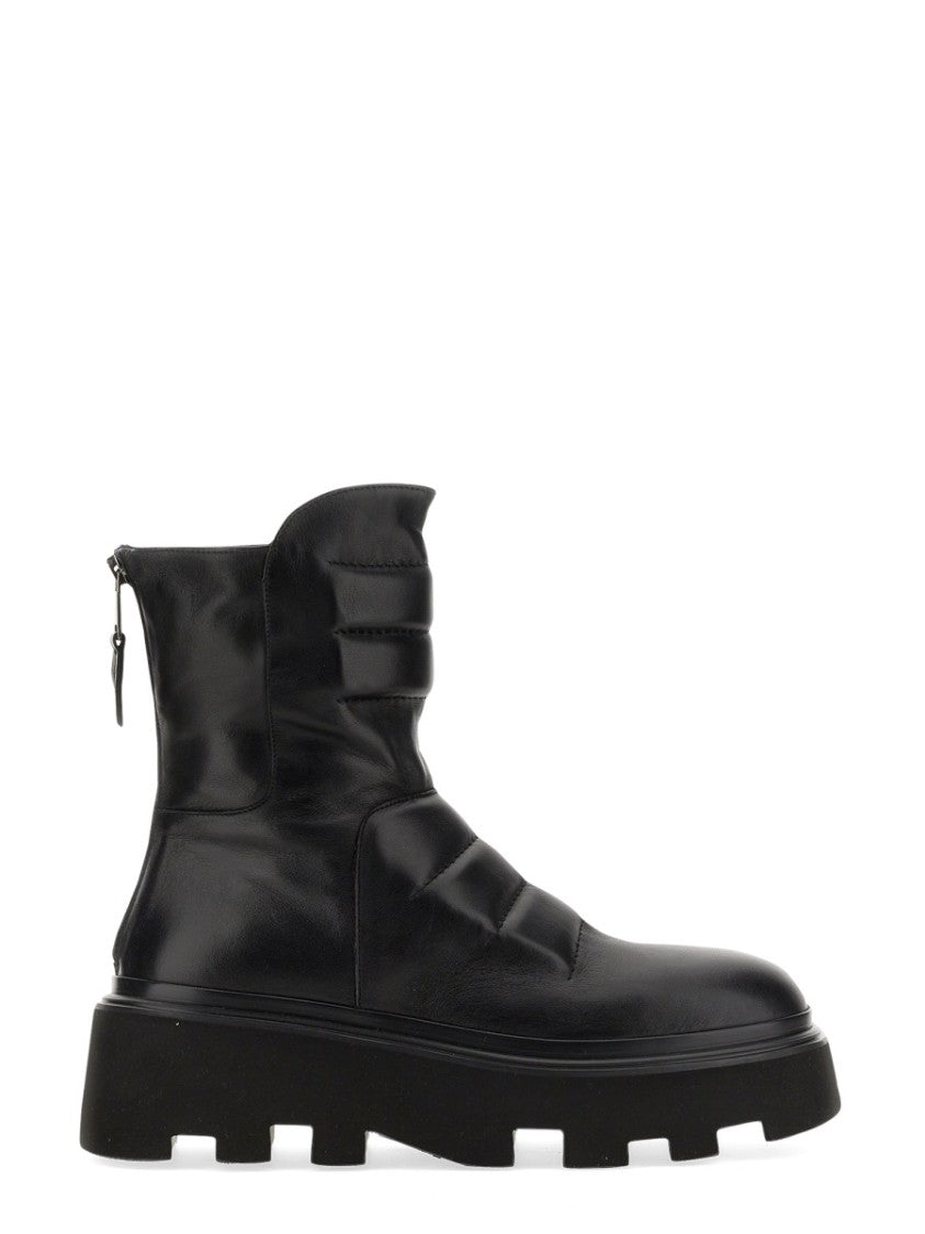 Chunky Black Leather Boot