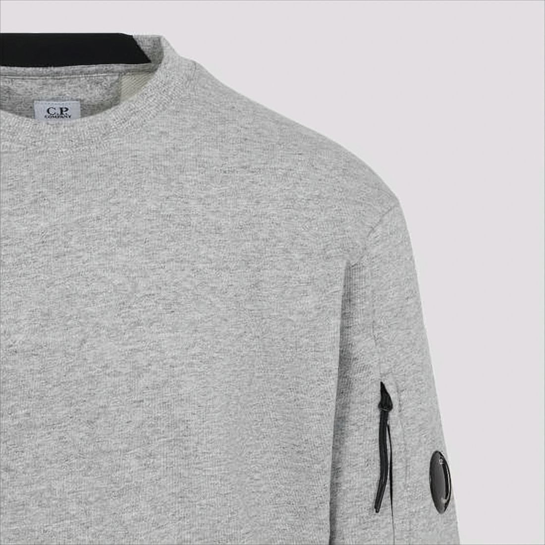 Heather Grey Long-Sleeve Crewneck Sweatshirt With Functional Details