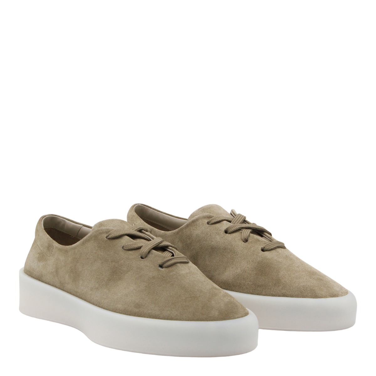 Suede Sneakers with Clean White Rubber Sole