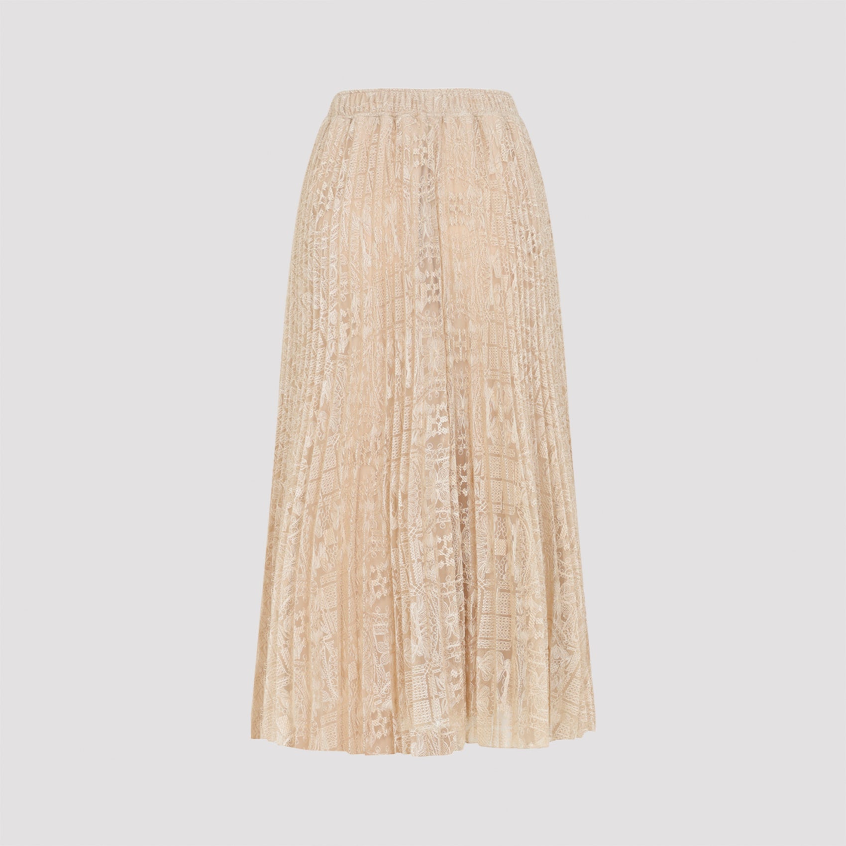 Midi Skirt with Intricate Lace Overlay
