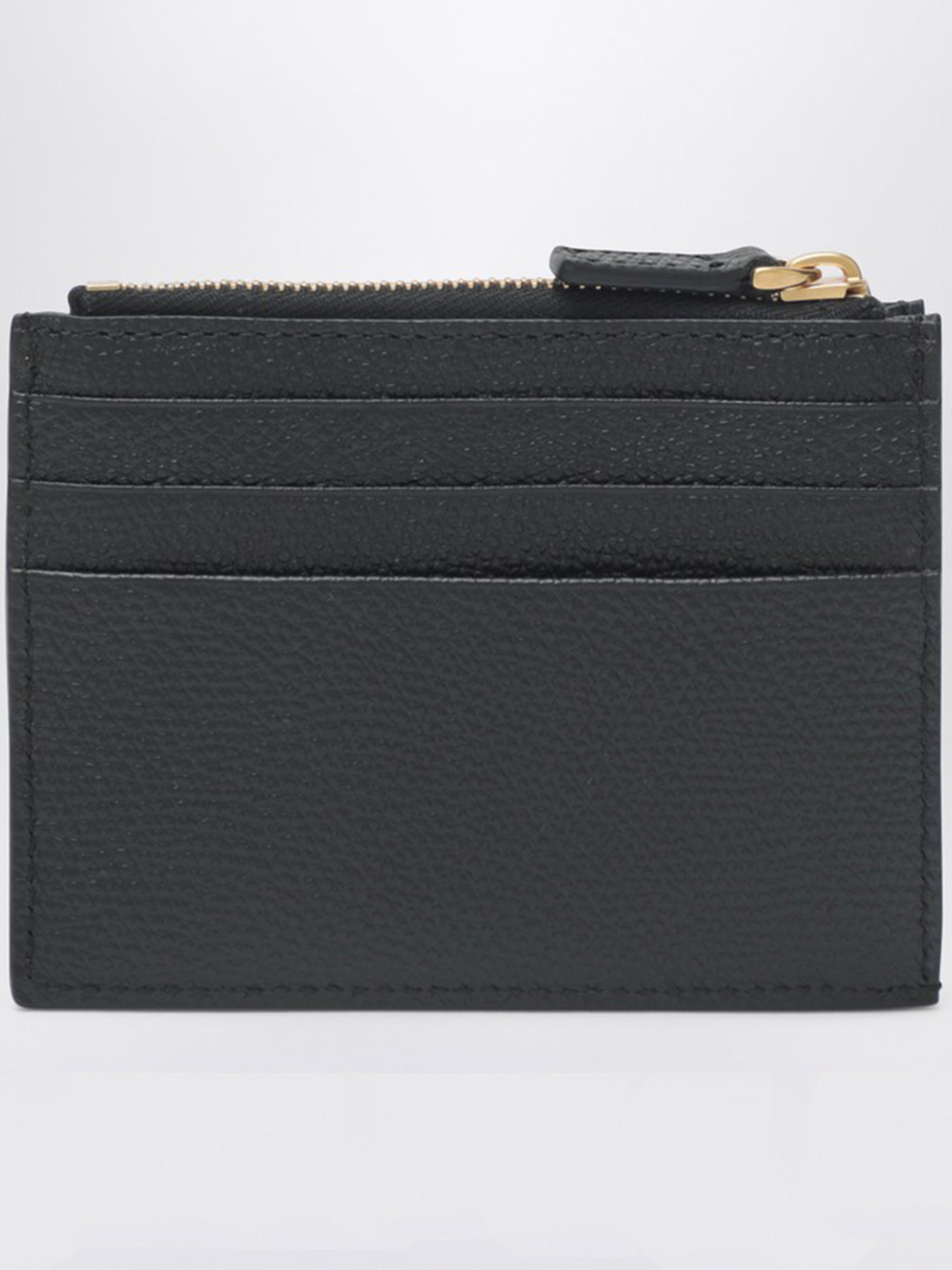 Black Vlogo Signature Textured Coin Case